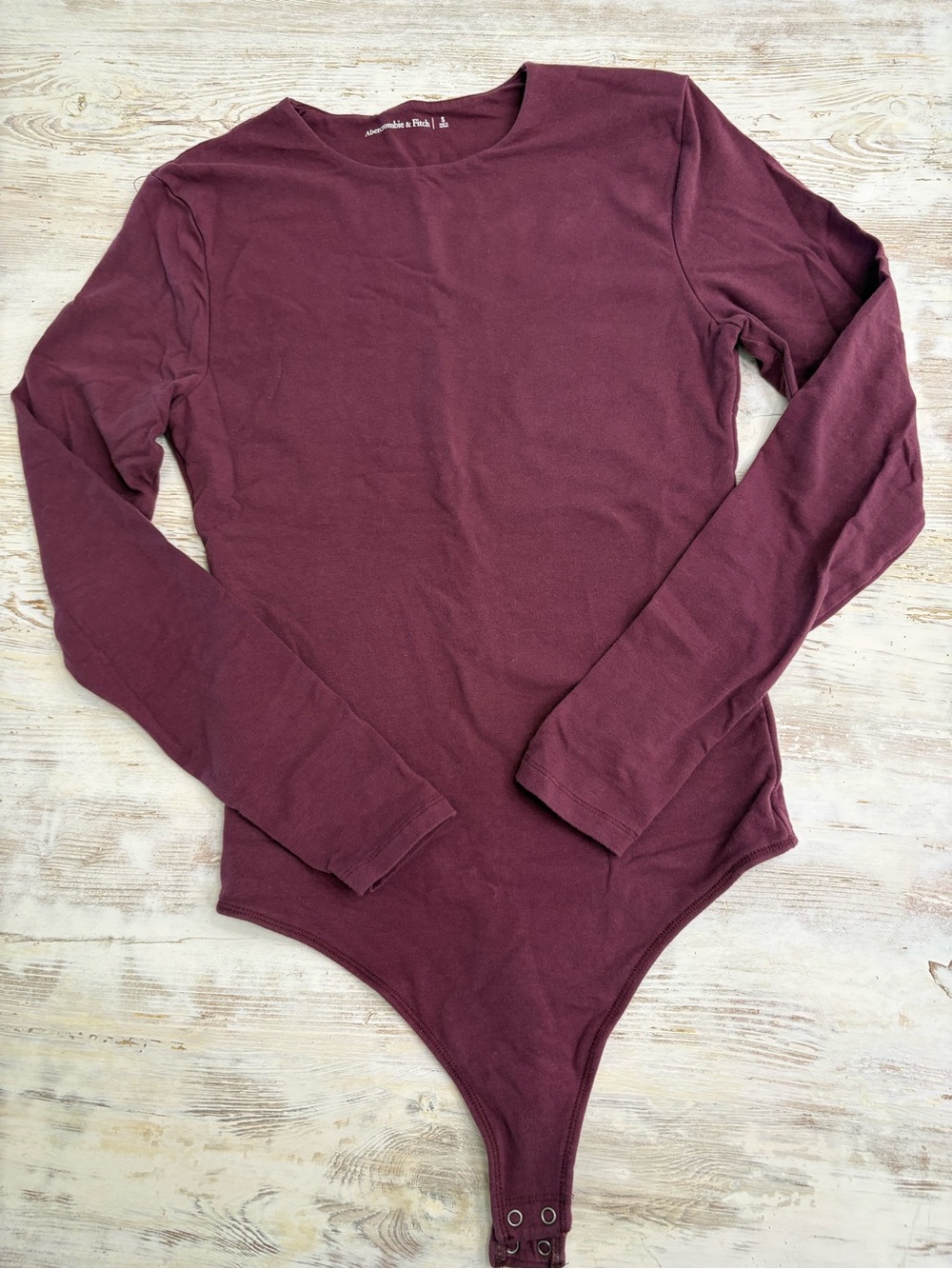 Abercrombie & Fitch Long-Sleeve Wine Bodysuit